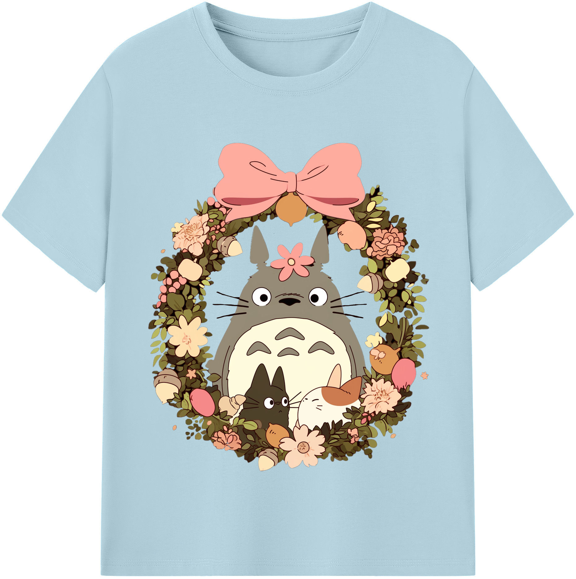 （画像用） となりのトトロ 草壁メイ 草壁サツキ My Neighbor Totoro Satsuki Kusakabe Mei Kusakabe 綿100％半袖Tシャツ（フロントプリント）